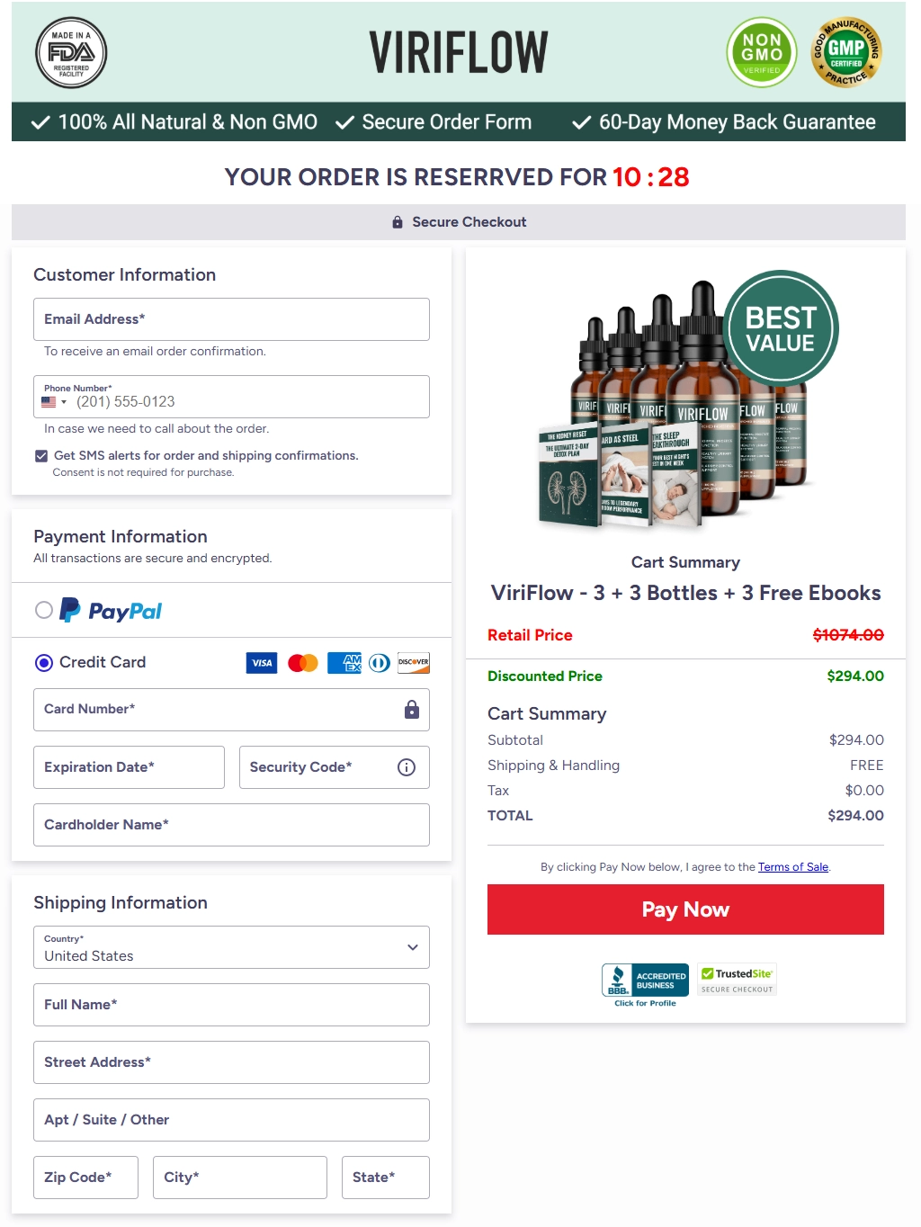 Viriflow order form